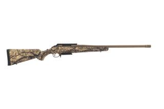 Ruger American 243 Win Bolt Action Rifle in Go Wild Camo includes a factory installed muzzle brake